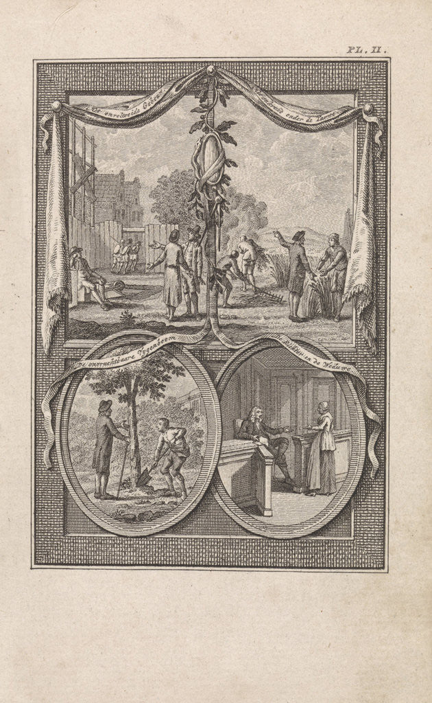 Detail of Four biblical scenes on a sheet by Kuijper & van Vliet