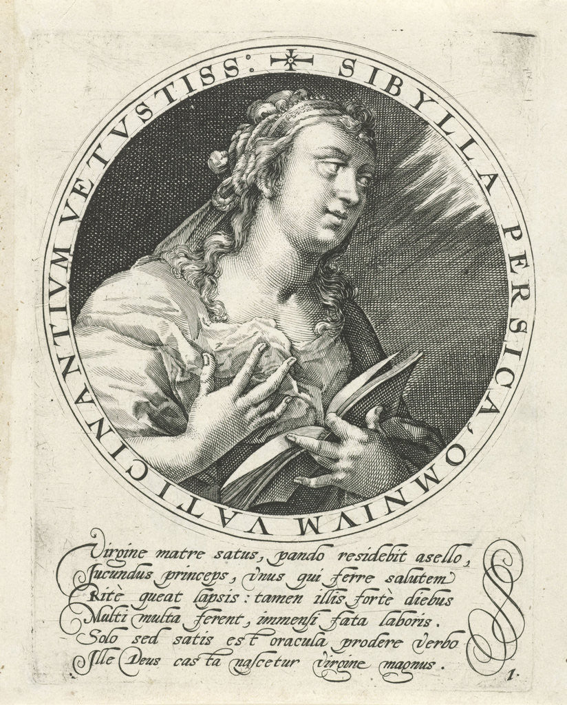 Detail of Persian Sibyl by Crispijn van de Passe I
