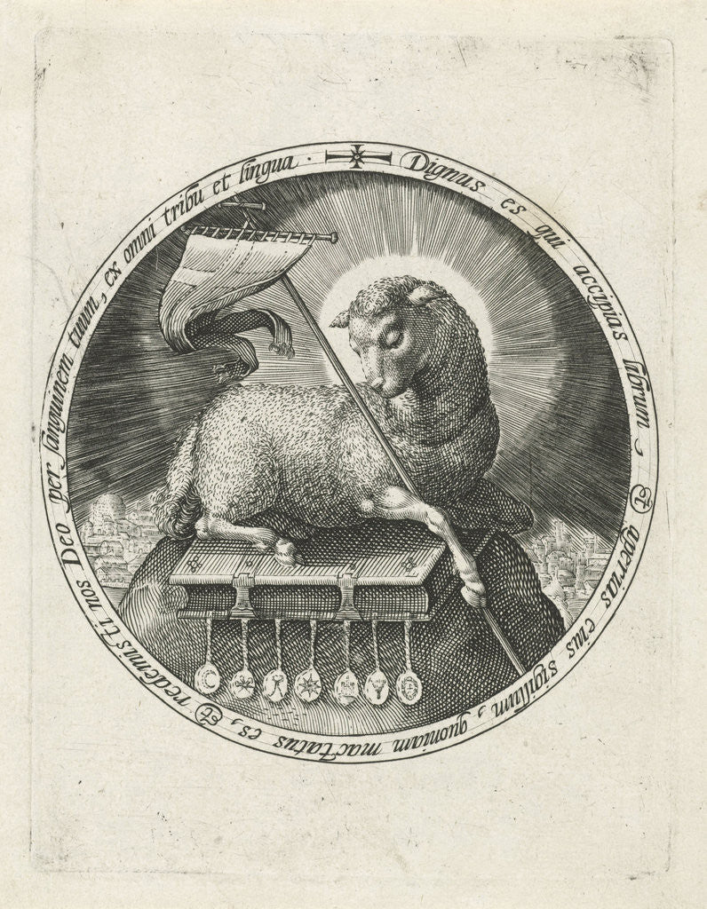 Detail of The Lamb on the book with the seven seals by Crispijn van de Passe I