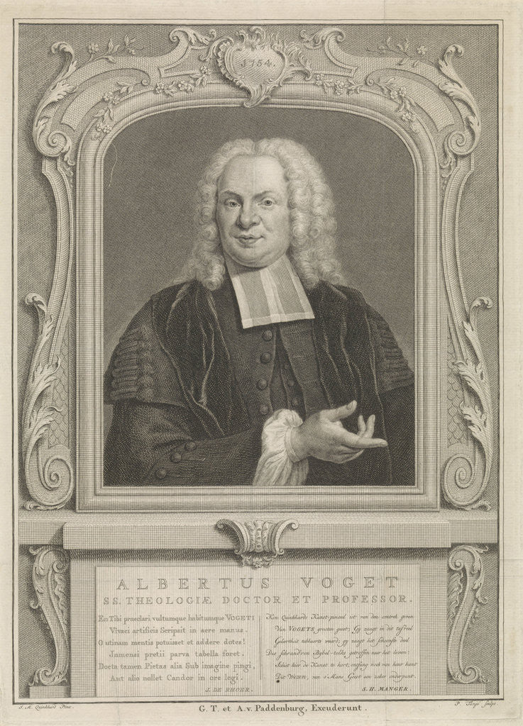Detail of Portrait of Albertus Voget by S.H. Manger