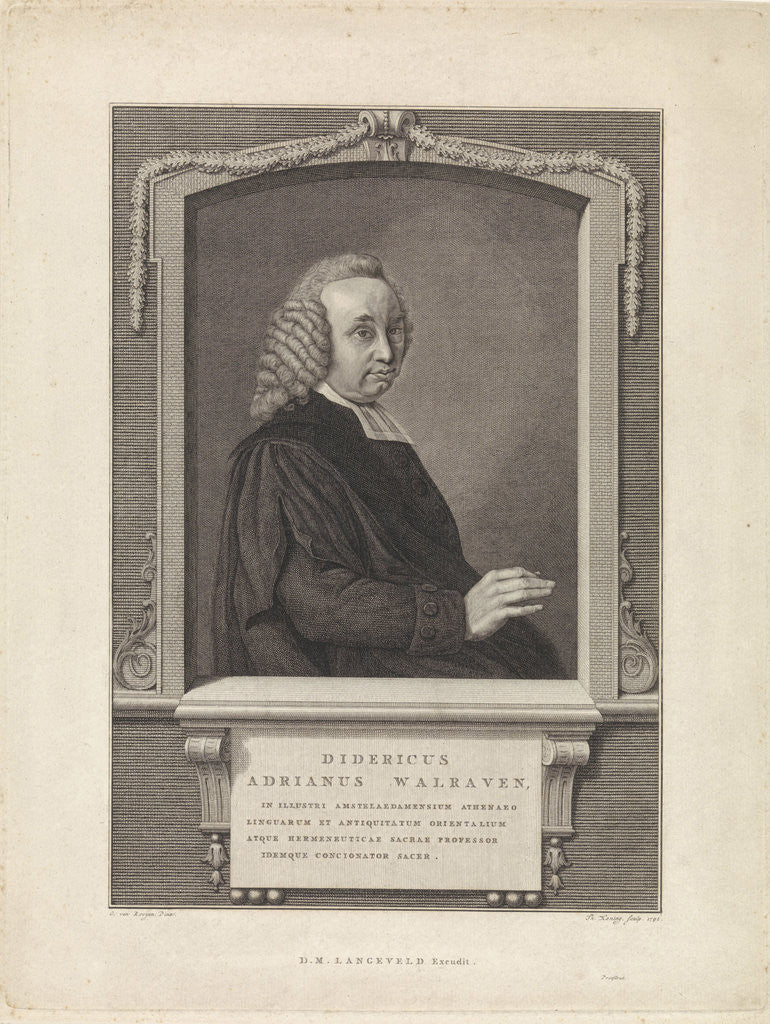 Detail of Portrait of Didericus Adrianus Walraven by Dirk Meland Langeveld