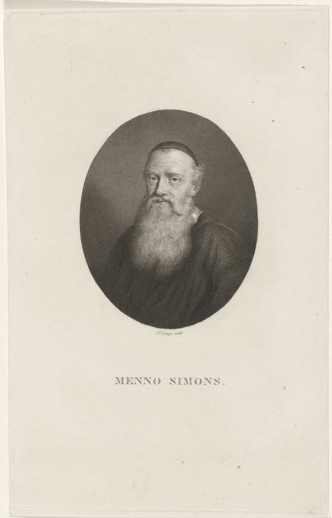 Detail of Portrait of Menno Simons by Johannes Philippus Lange