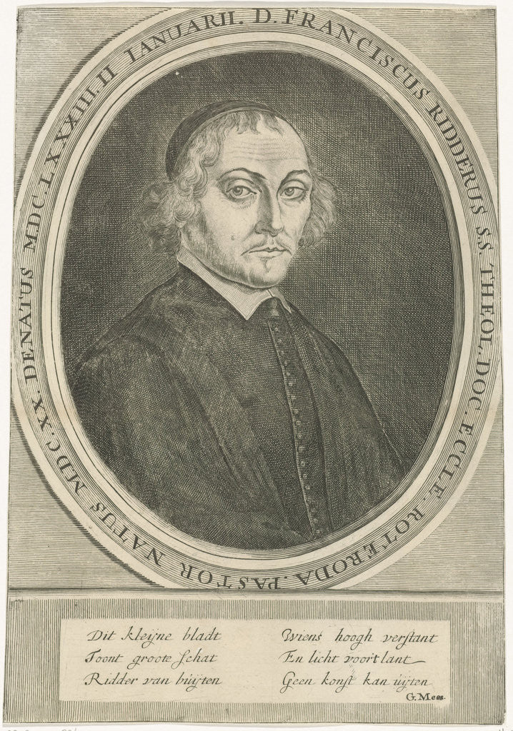 Detail of Portrait of Francis Ridderus by Gregorius Mees