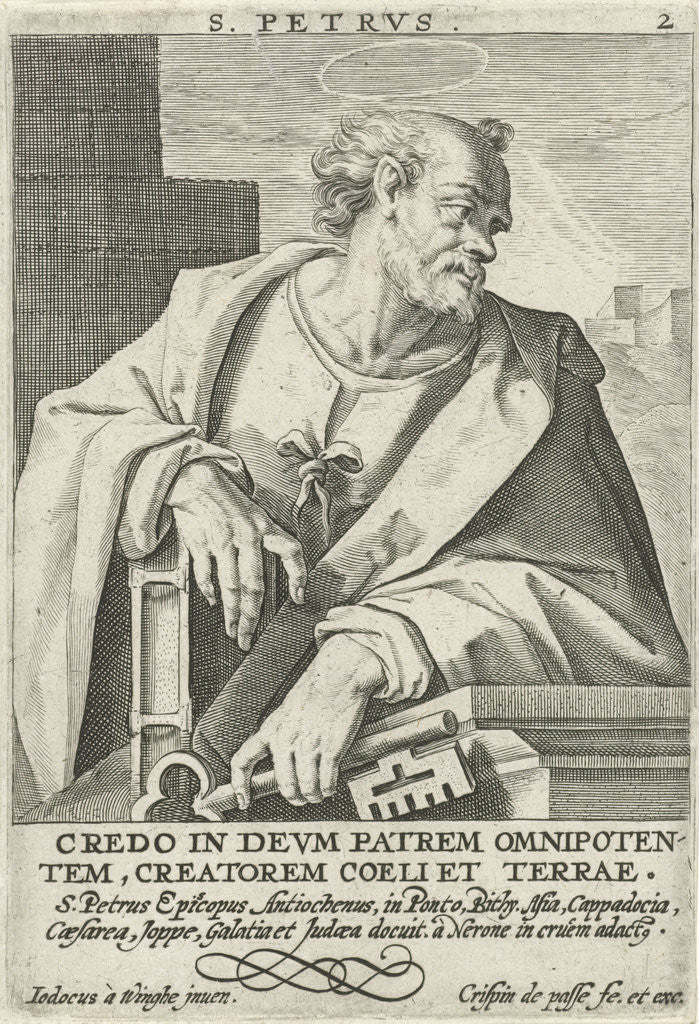 Detail of Apostle Peter by Crispijn van de Passe I