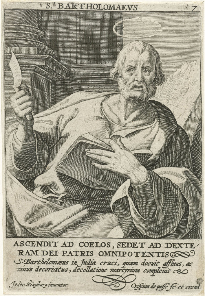 Detail of Apostle Bartholomew by Crispijn van de Passe I