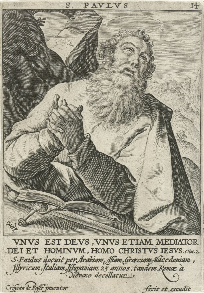 Detail of Apostle Paul by Crispijn van de Passe I