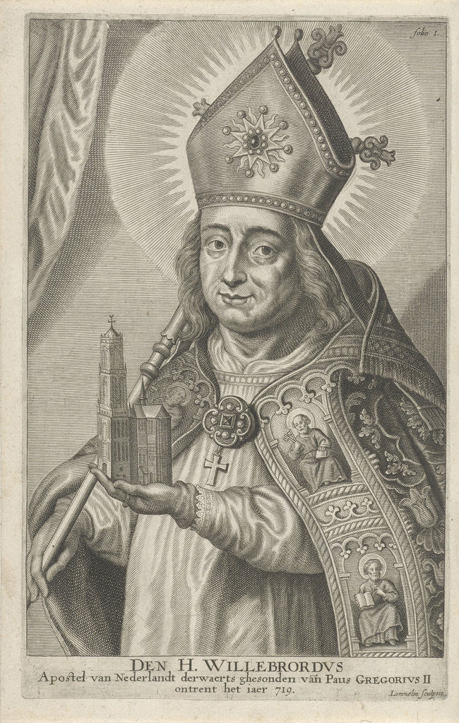 Detail of Portrait of Willibrord by Adriaen Lommelin