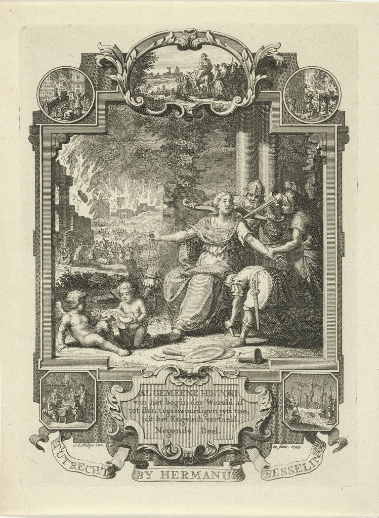 Detail of Cartouche with allegory of Jewish history by Jan Caspar Philips
