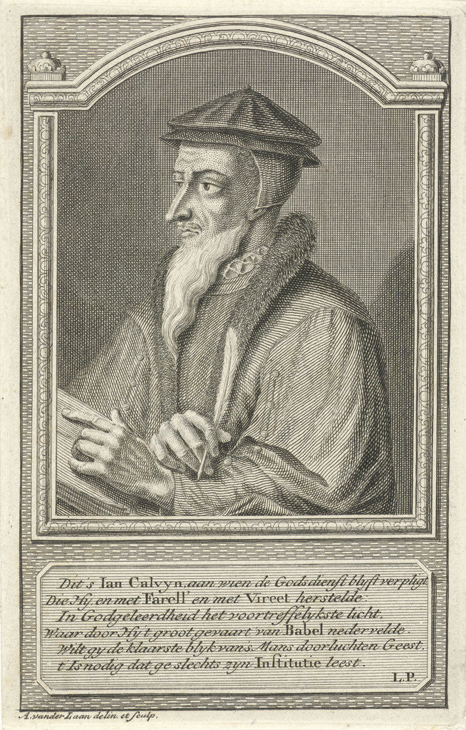 Detail of Portrait of Johannes Calvin by Adolf van der Laan