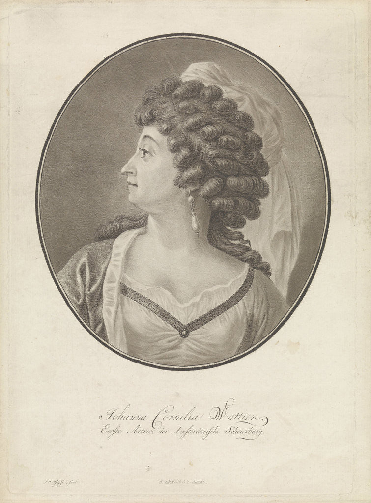 Detail of Portrait of Johanna Cornelia Wattier by J. ten Brink