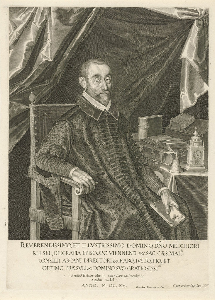 Detail of Portrait of Melchior Klesel by Dancker Danckerts