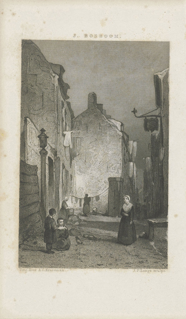 Detail of A street by Arie Cornelis Kruseman