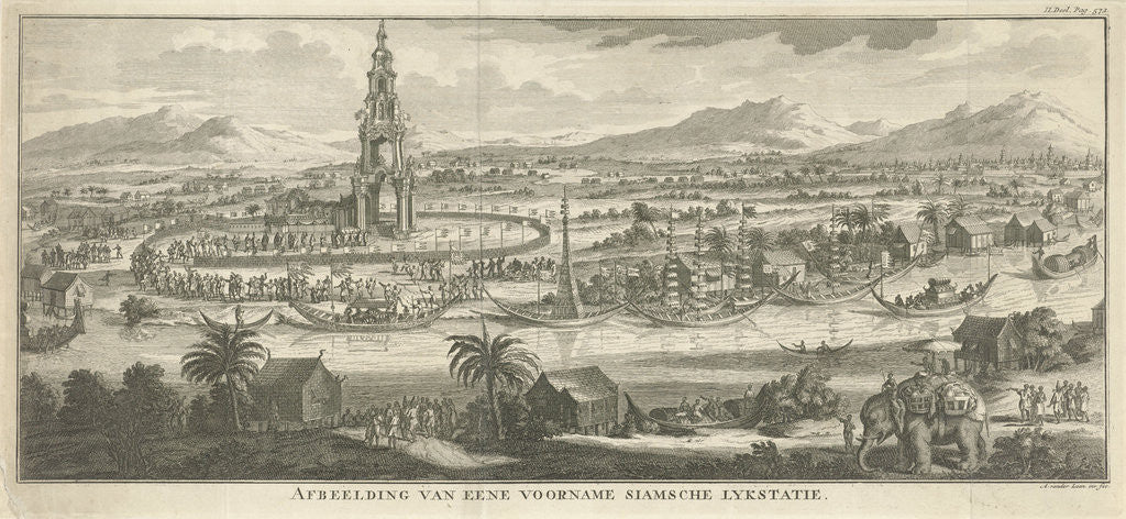 Detail of Thai river landscape with corpse station Thailand by Adolf van der Laan