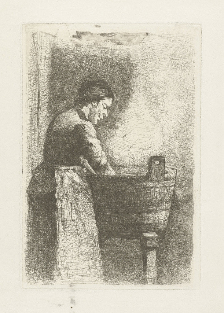 Detail of Woman at a washtub by Gerard Jan Bos