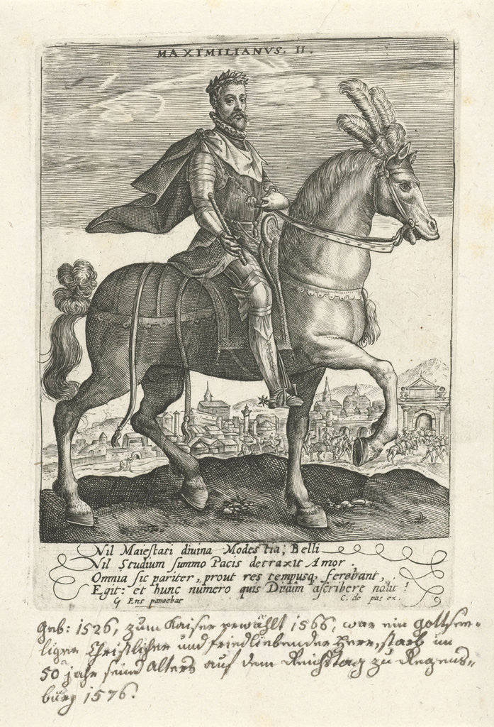 Detail of Maximilian II on horseback by Crispijn van de Passe I