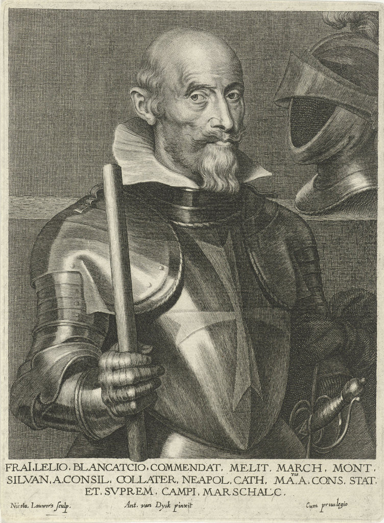 Detail of Portrait of Lelio Blancaccio by Nicolaes Lauwers