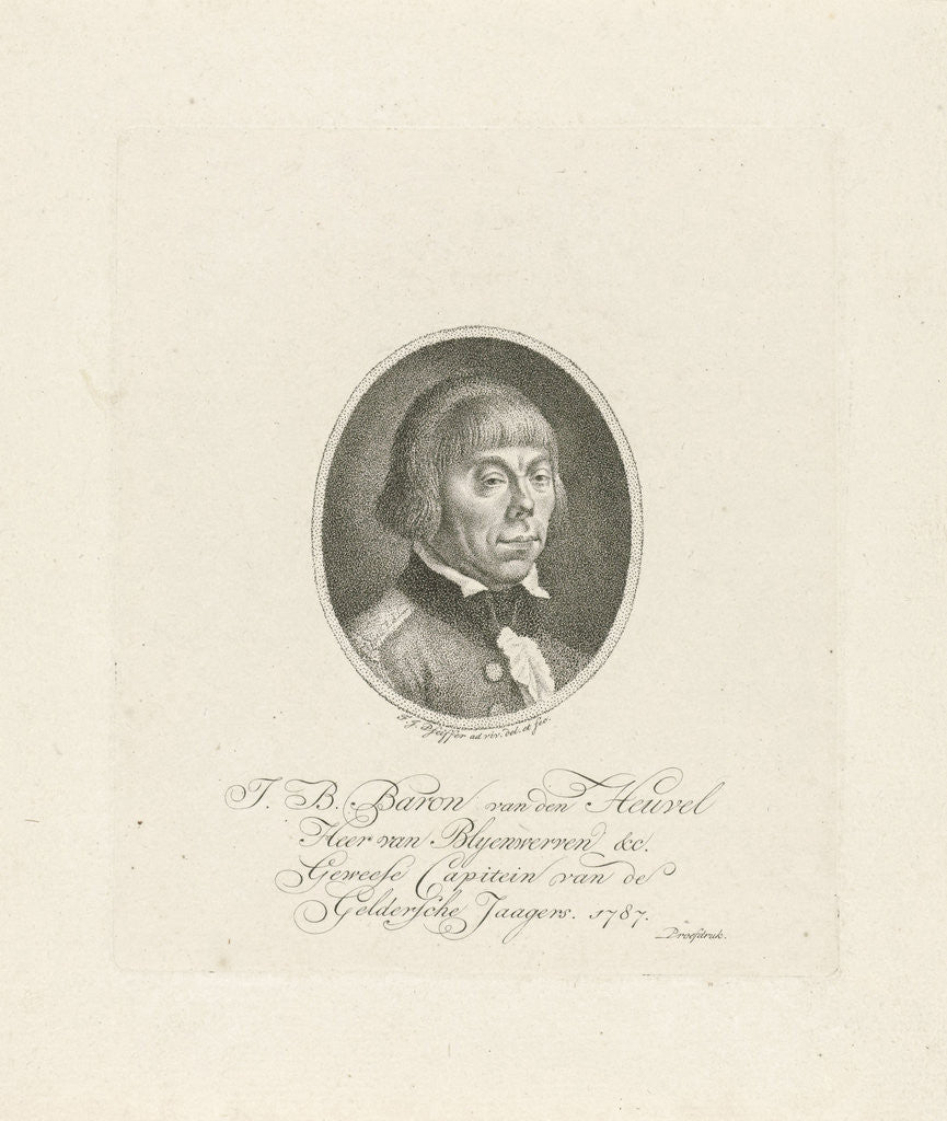 Detail of Portrait of J. B. Baron van den Heuvel by François Joseph Pfeiffer I