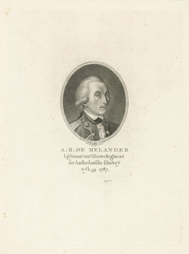 Detail of Portrait of August Henry Melander by François Joseph Pfeiffer I