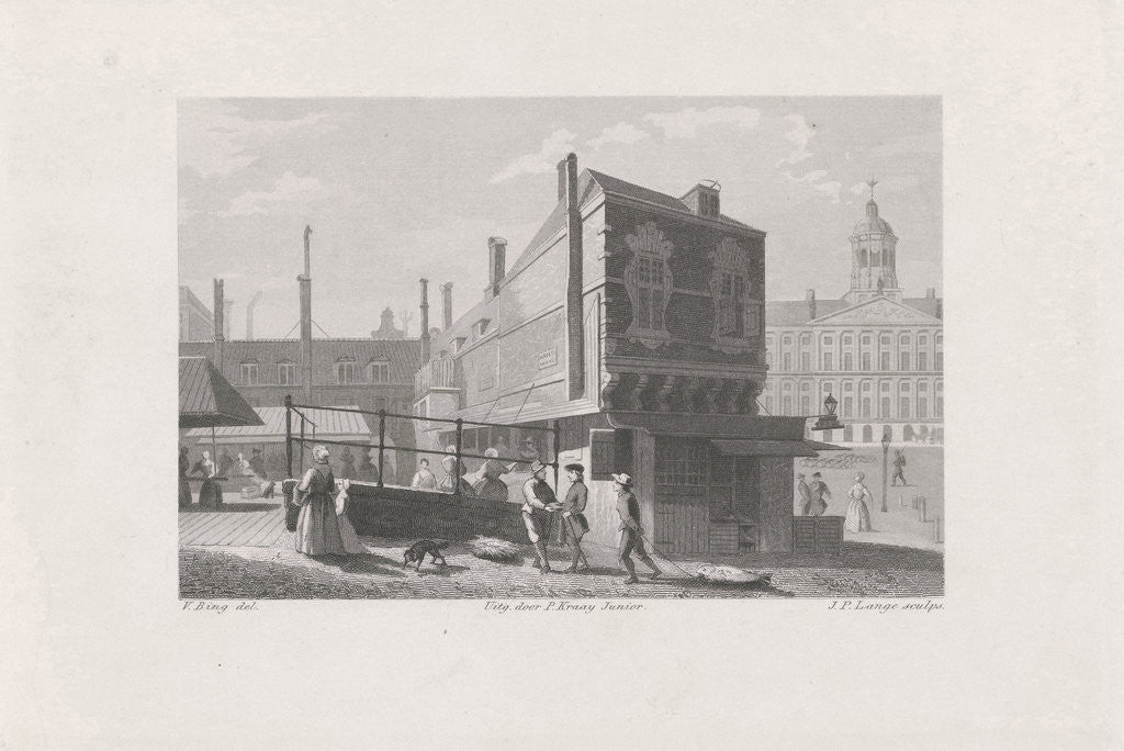 Detail of View of the Fish Market in Amsterdam by P. Kraay Jr