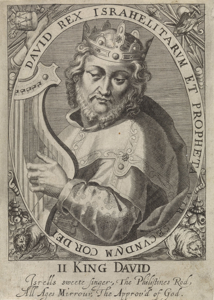 Detail of King David as one of nine heroes by Willem van de Passe