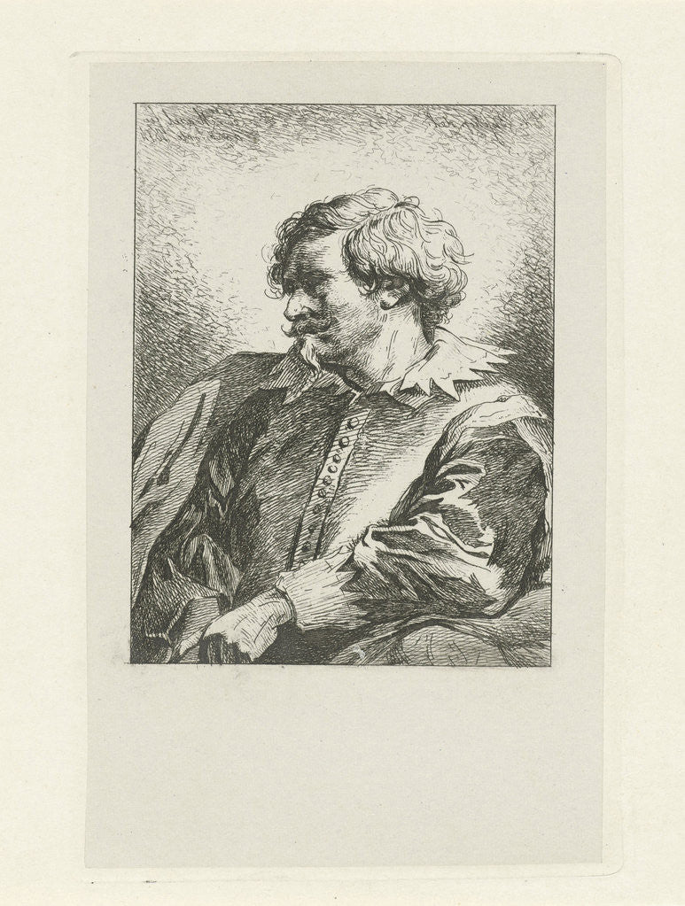 Detail of Portrait of a man by Jean Zacherie Mazel