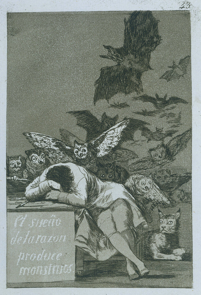 Detail of The Sleep of Reason Produces Monsters by Francisco José de Goya y Lucientes