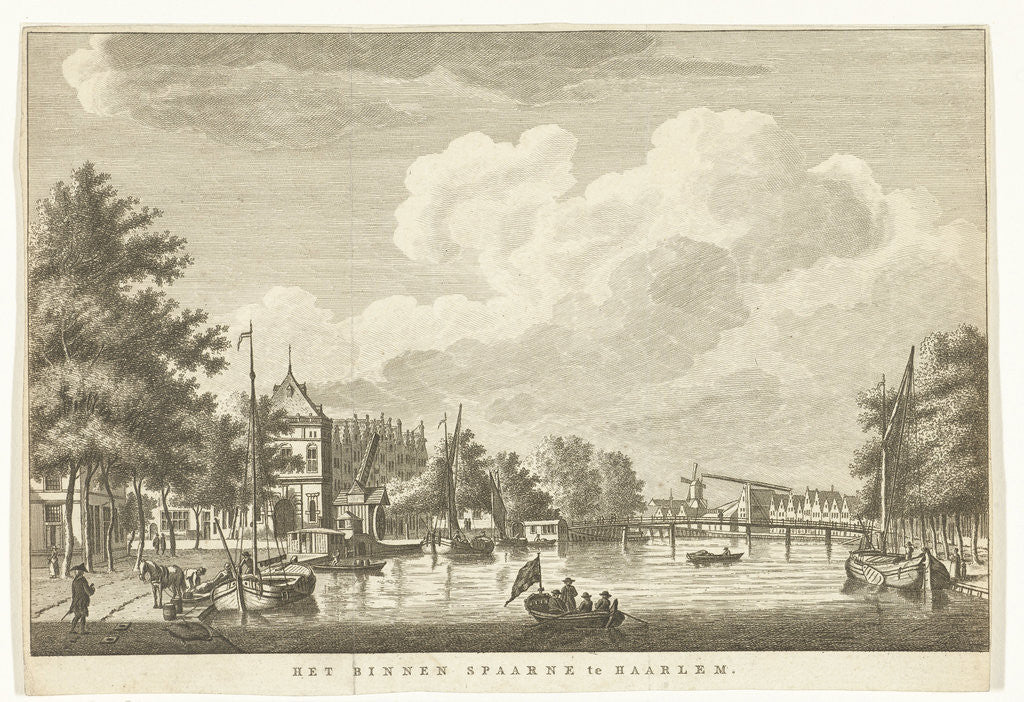 Detail of Cityscape with Spaarne and Waag in Haarlem The Netherlands by Jan Bulthuis