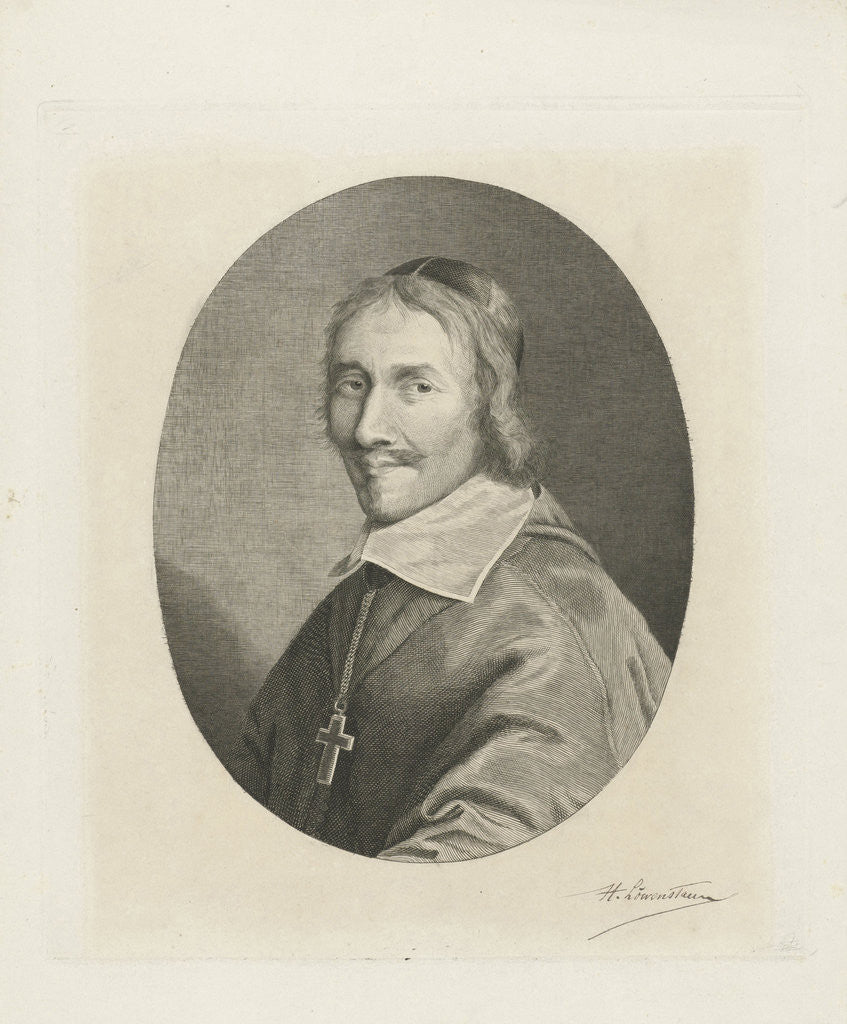 Detail of Portrait of Cardinal Mazarin by Herman Löwenstam