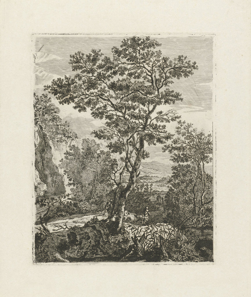 Detail of Italian landscape with peasants by Herman Löwenstam