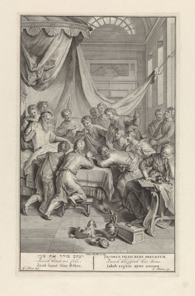 Detail of Jacob blesses his sons by Cornelis Huyberts