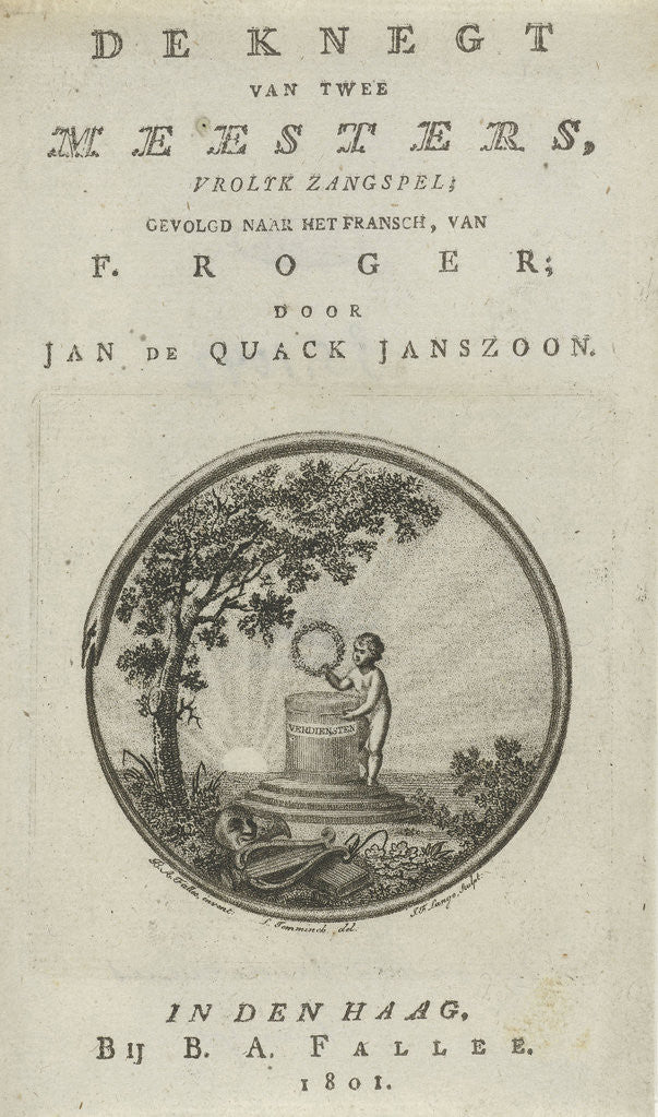 Detail of Putto with a sacrifice pillar by B.A. Fallee