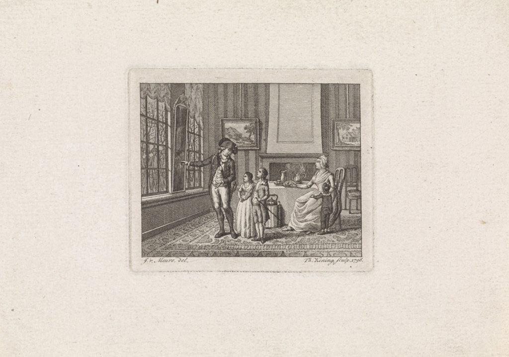 Detail of Departure for the army by Theodoor Koning