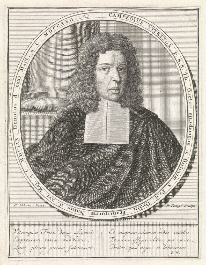 Detail of Portrait of Campegius Vitringa by Monogrammist PW