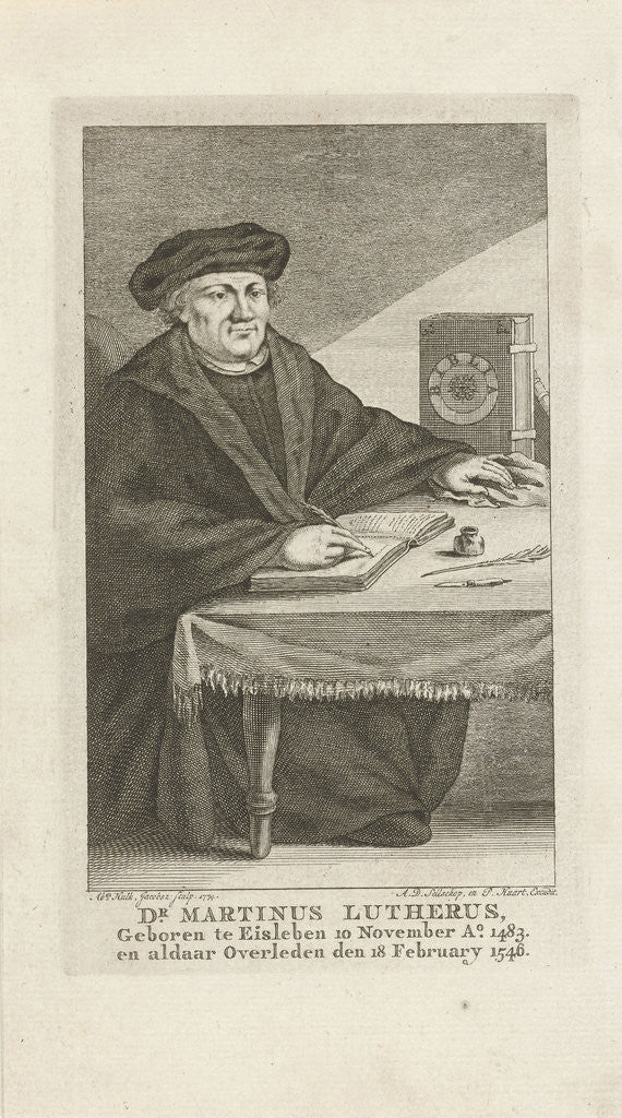 Detail of Portrait of Martin Luther by Arend Diederik Sellschop & P. Huart