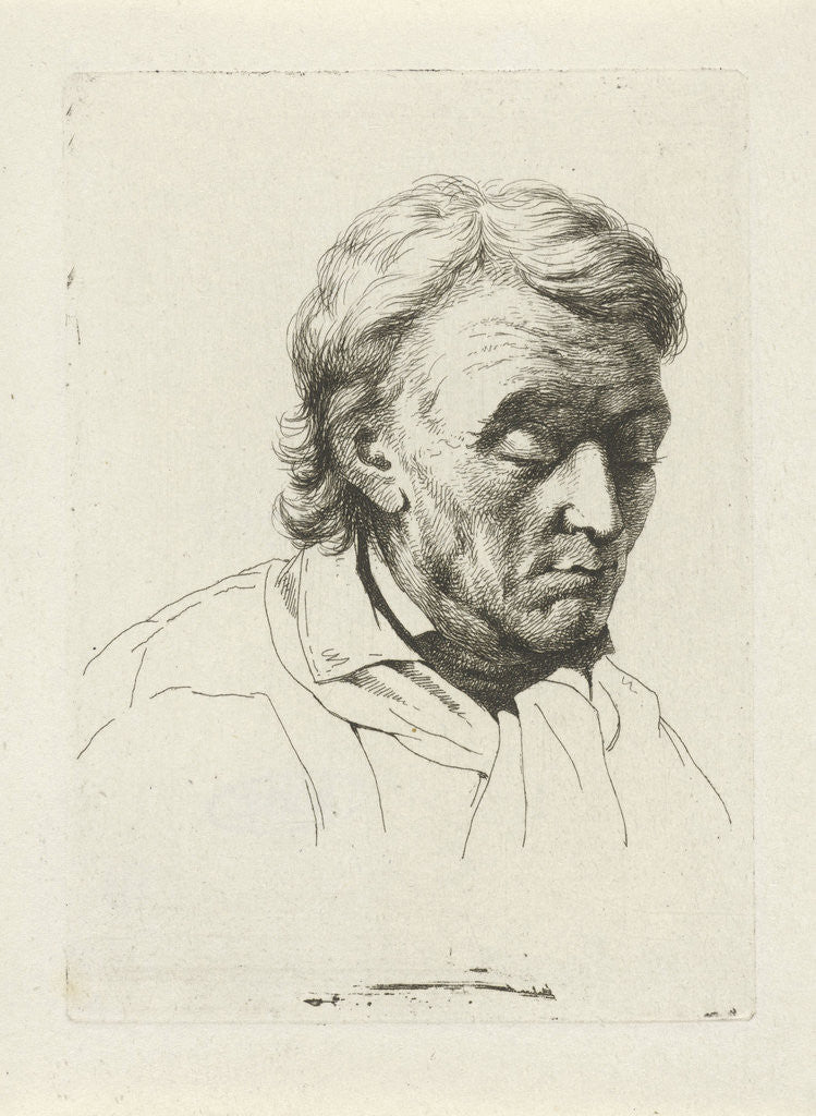 Detail of Portrait of an old man with eyes closed by Jean Zacherie Mazel