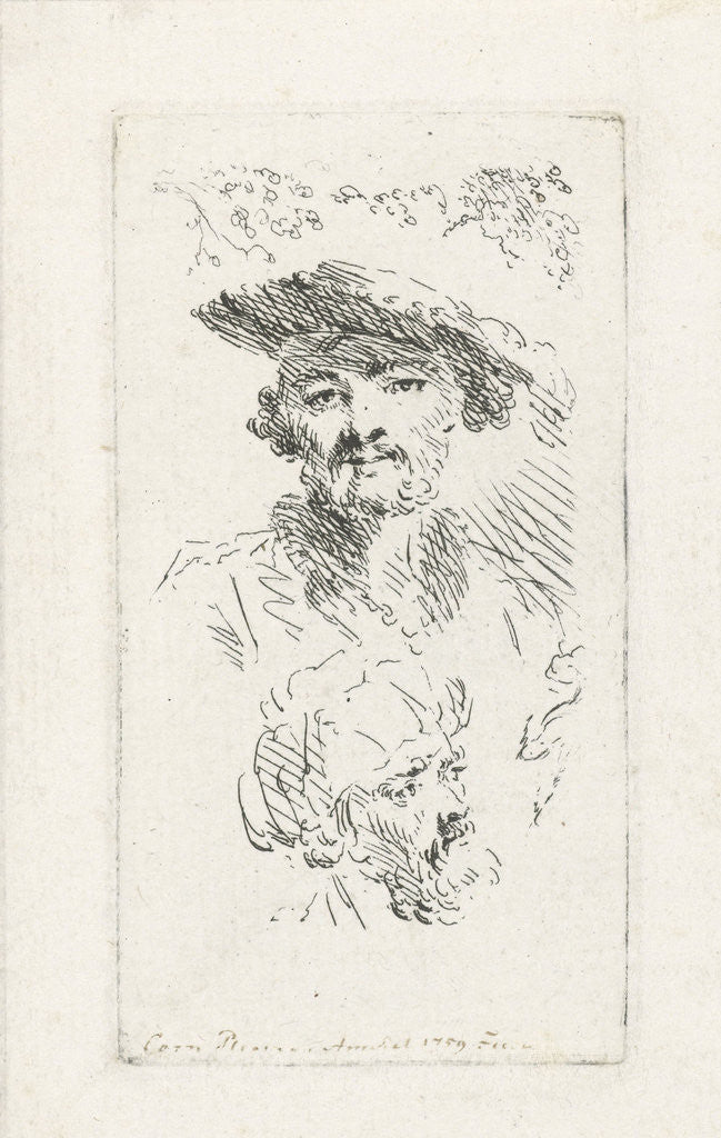 Detail of Two men heads by Cornelis Ploos van Amstel