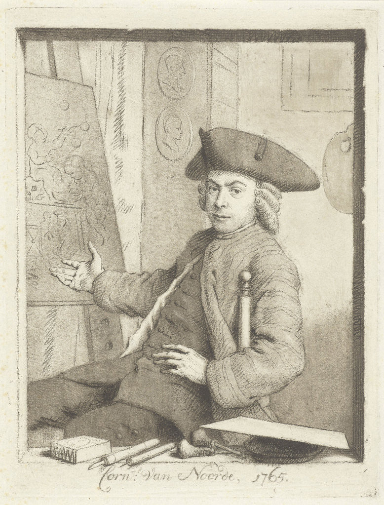 Detail of Self Portrait of Cornelis van Noorde by Cornelis van Noorde