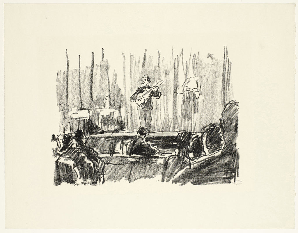 Detail of Concert with guitar player by Isaac Israels