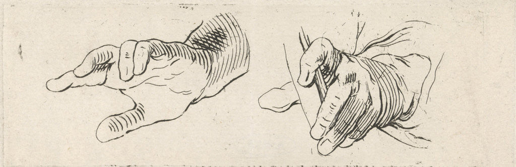 Detail of Study of two hands by Frederik Nicolaas Horatius Witsen Geysbeek