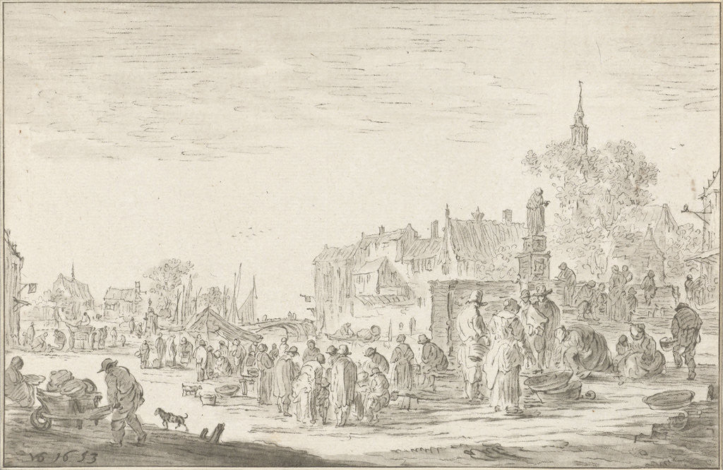 Detail of Fish Market by Cornelis Ploos van Amstel