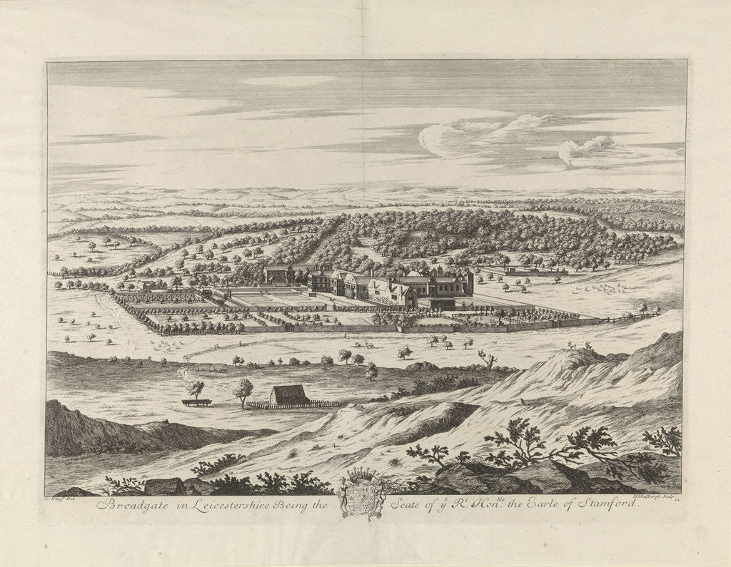 Detail of View of the estate Bradgate in leicestershire UK by Hendrick Hulsbergh