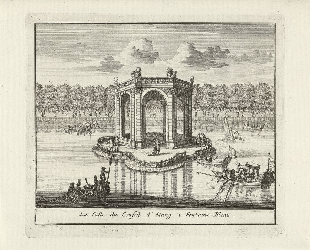 Detail of View of the Salle de Conseil in the pond of the Palace of Fontainebleau France by Jan Lamsvelt