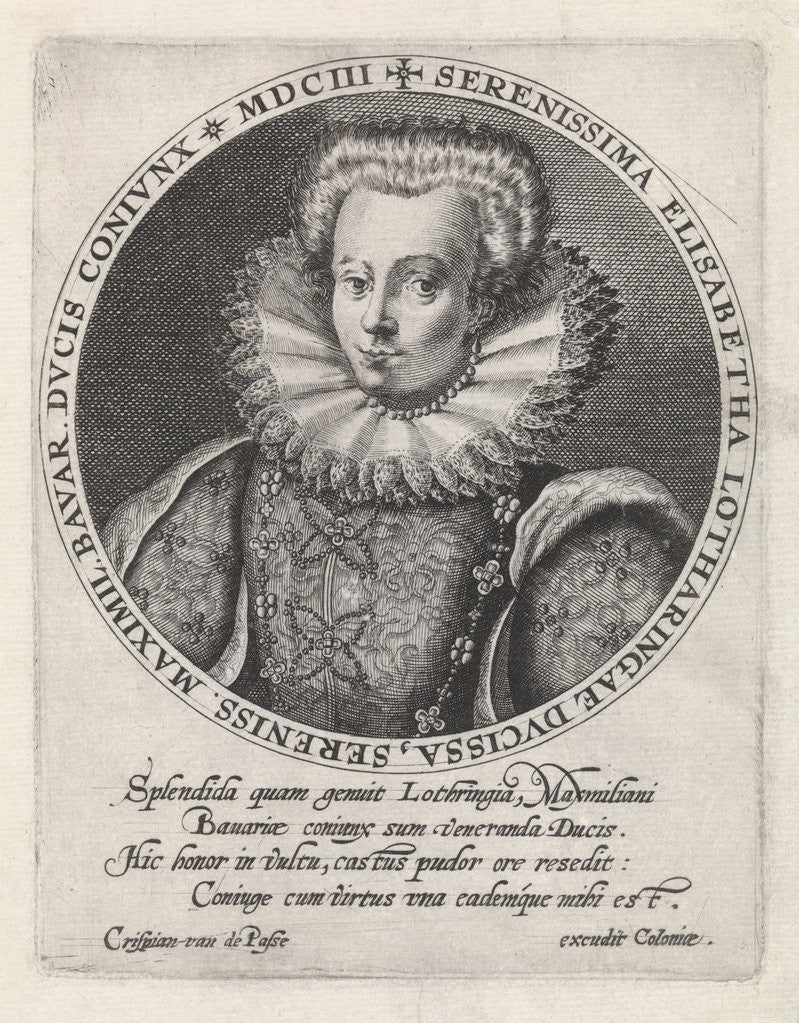 Detail of Portrait of Elisabeth of Lorraine by Crispijn van de Passe I