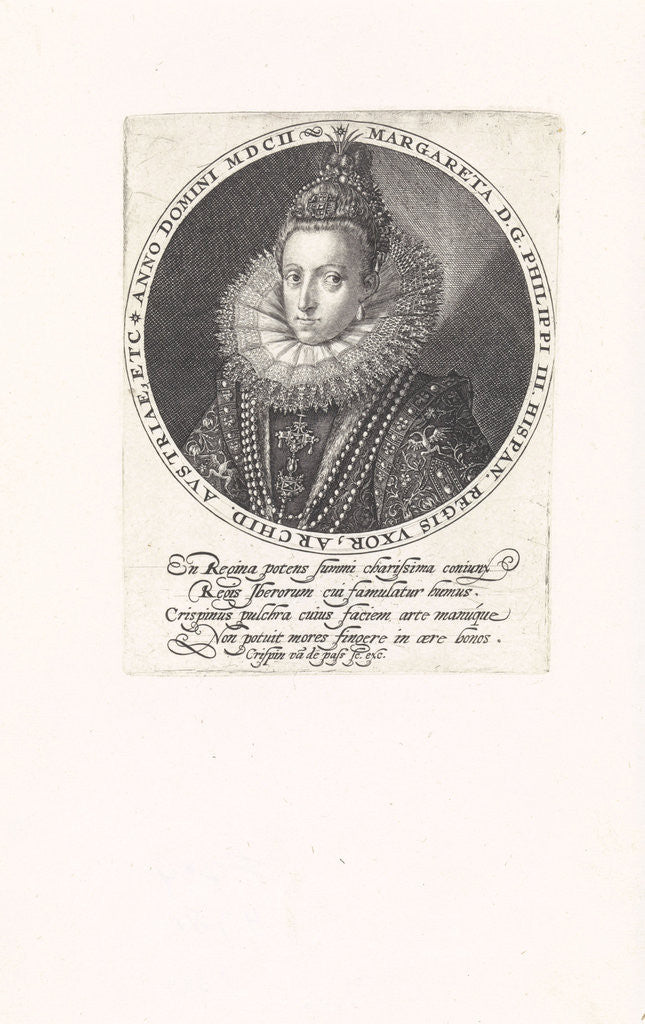 Detail of Portrait of Margaret of Austria by Crispijn van de Passe I