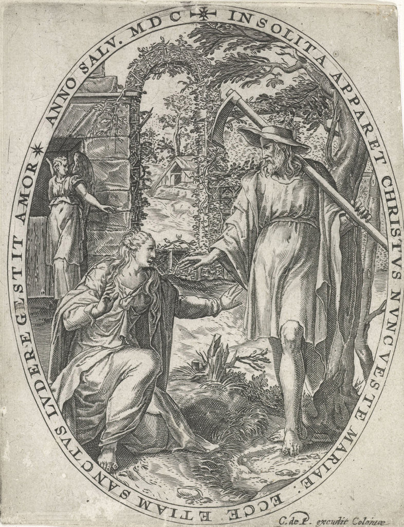 Detail of Christ appears to Mary Magdalene as a gardener by Crispijn van de Passe I