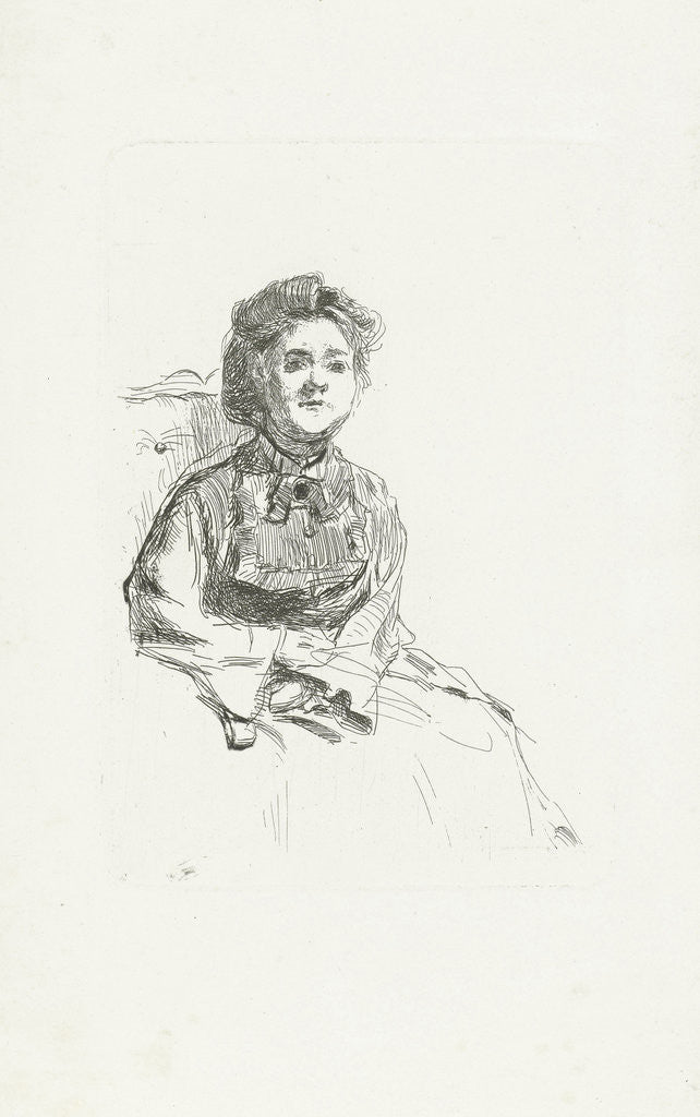 Detail of Portrait of Mistress Berg sitting on chair by Joan Berg