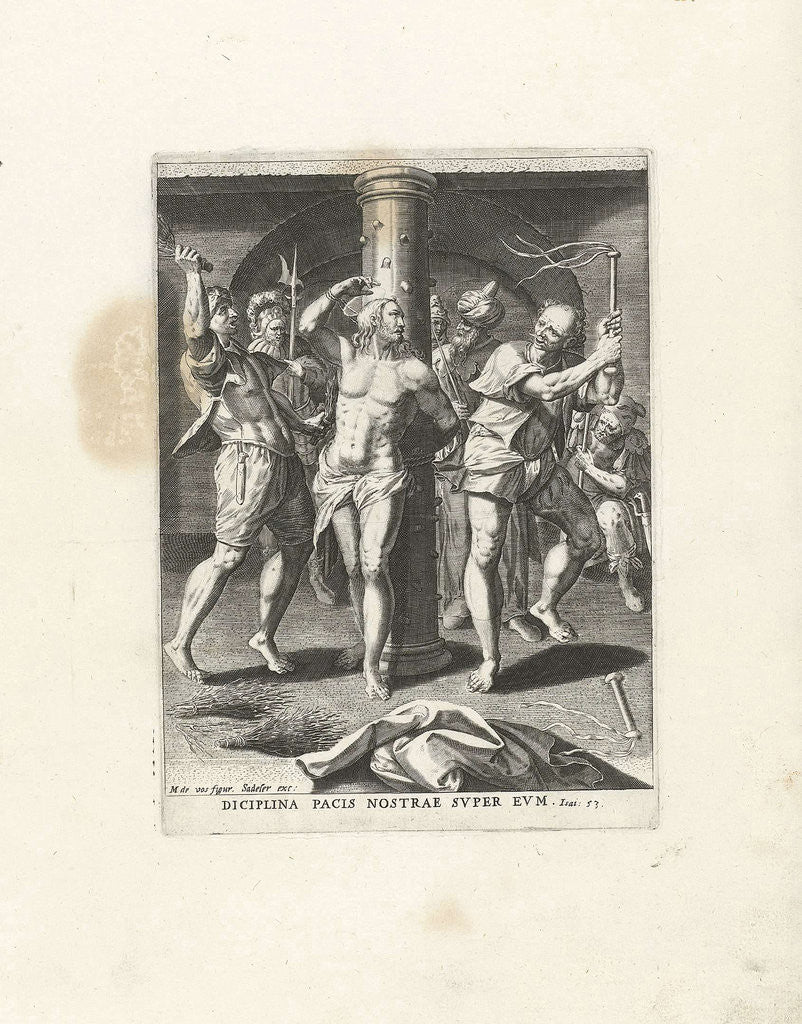 Detail of Flagellation of Christ by Johann Sadeler I