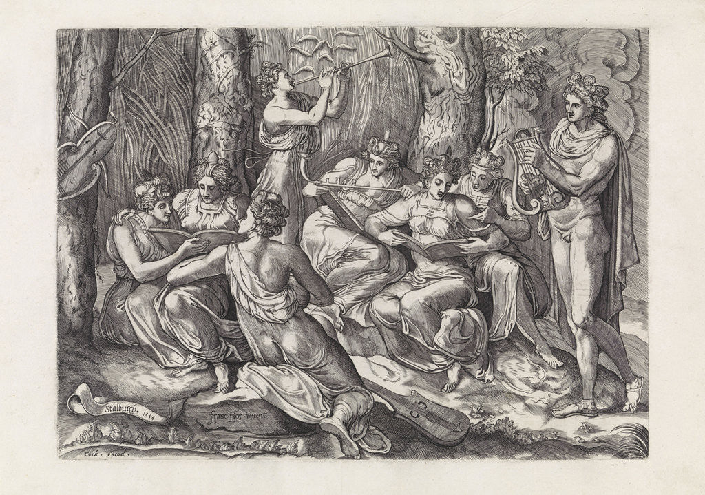 Detail of Apollo and the Muses by Hieronymus Cock