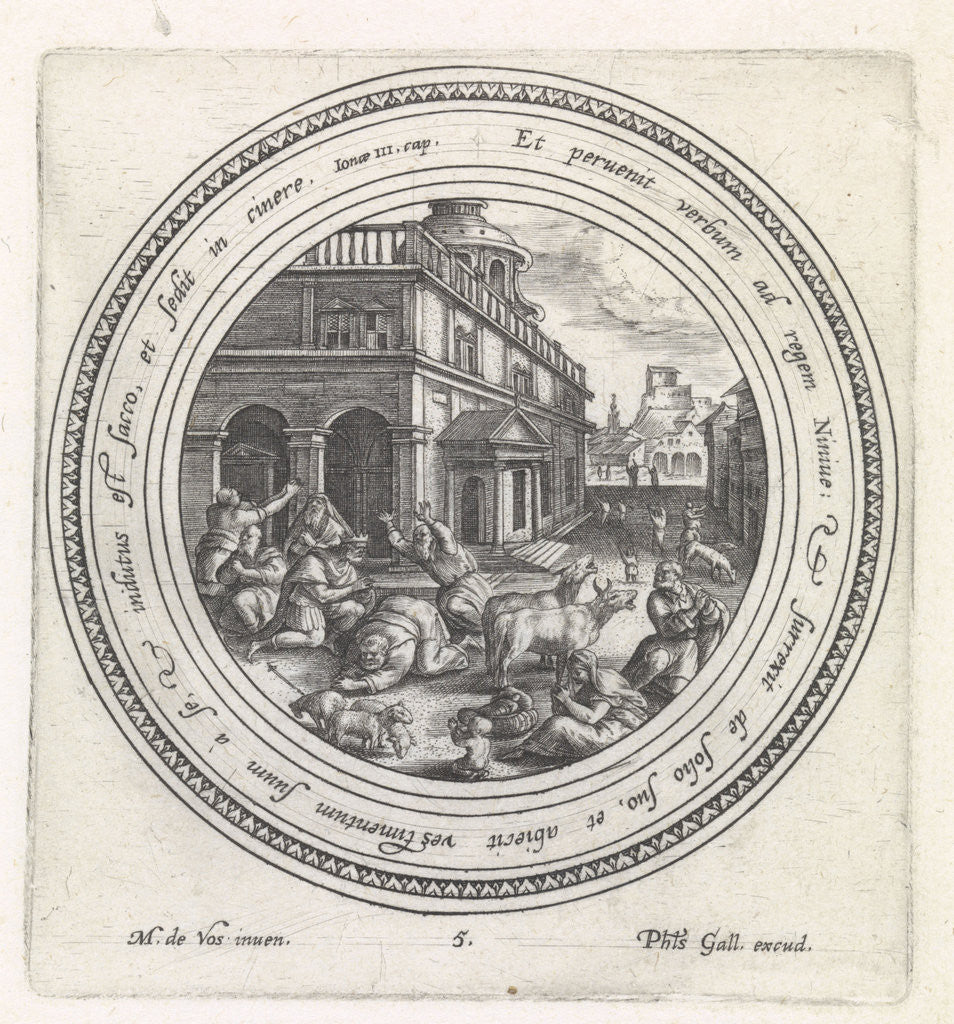 Detail of The king of Nineveh doing fine by Philips Galle