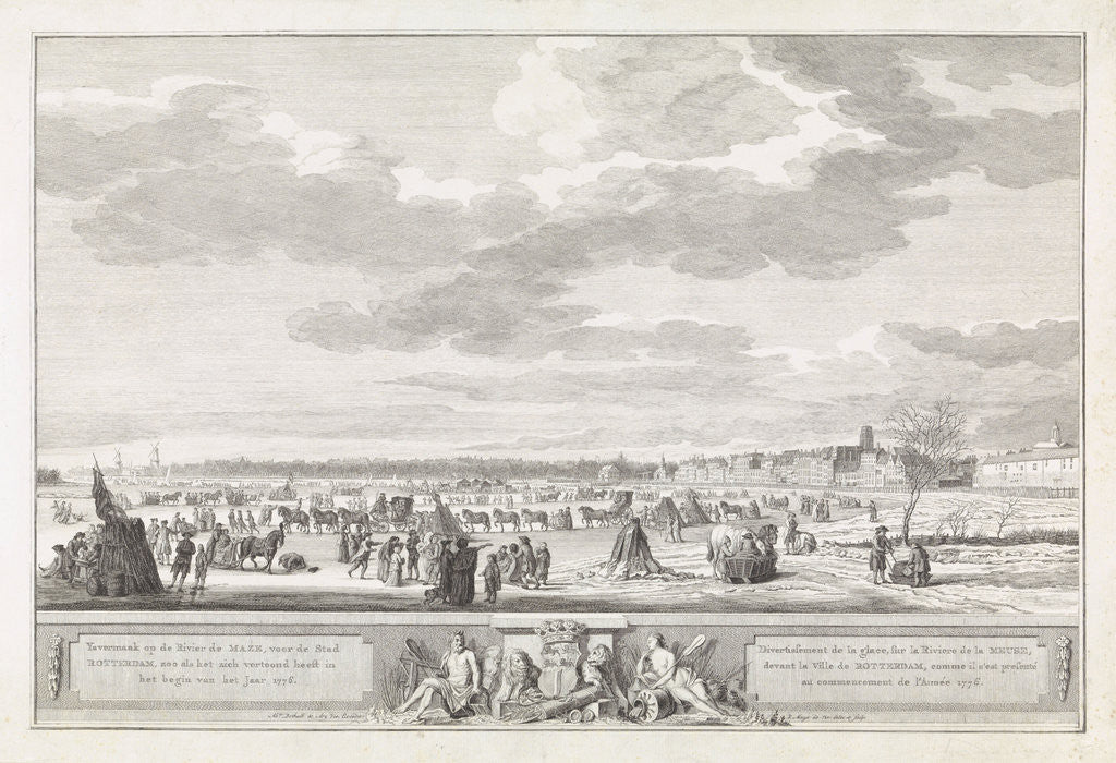 Detail of Ice entertainment on the river Meuse by Abraham Bothall & Ary Vis